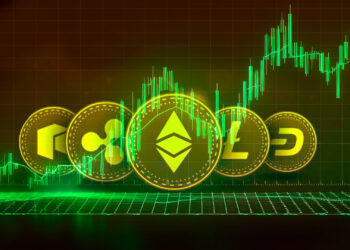 Altcoins y gráfico en subida.