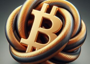 Nudo con forma de Bitcoin, estilo hiperrealista